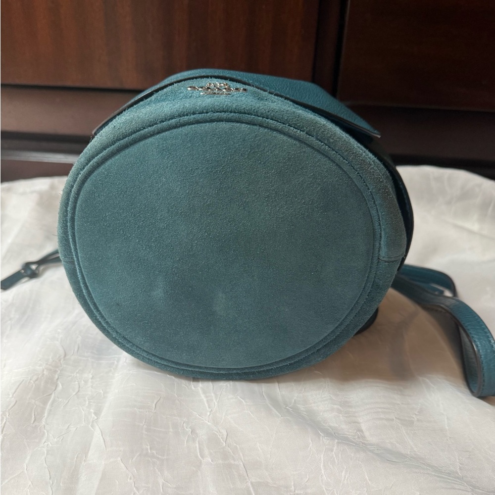 Coach Petal Drawstring Leather Shoulder Bag Suede Pebble Leather F11829 - Picture 3 of 11